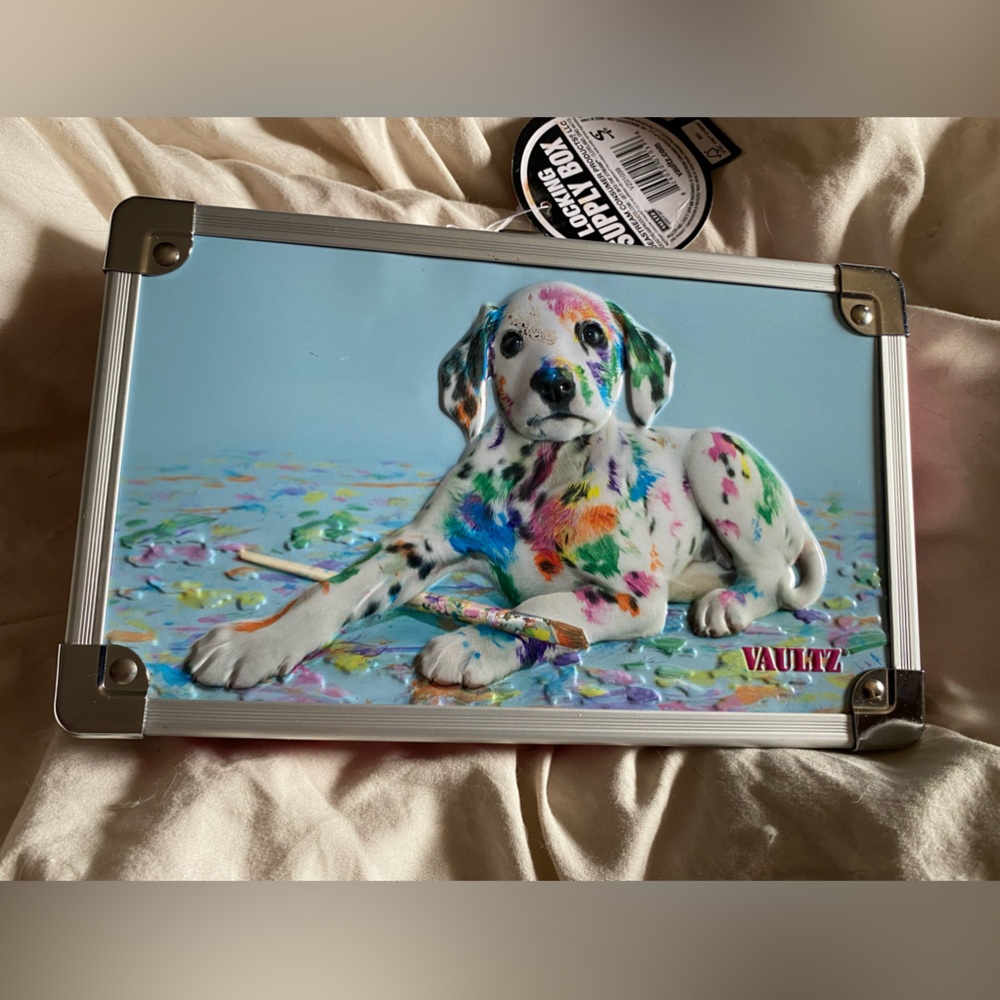 NWT Vaultz Locking Supply Box featuring a "Fuzzy Puppy